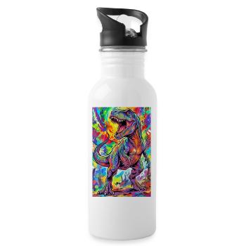 dinosaur - Water bottle with straw - white - Right