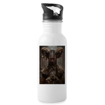 Crimson Horned Wraith Ritual - Water bottle with straw - white - Right