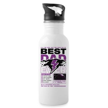 Best Dad Ever Superhero Style - Water bottle with straw - white - Right