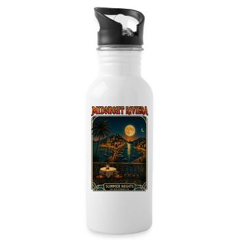 Midnight Riviera Summer Nights - Water bottle with straw - white - Right