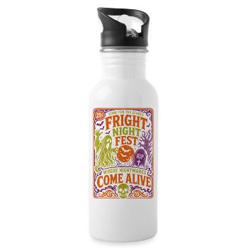 Fright Night Fest Halloween Ghost - Water bottle with straw - white - Right