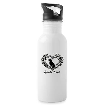 Labrador Retriever Hund Pfote Wald Berge - Trinkflasche mit integriertem Trinkhalm - Weiß - Rechts