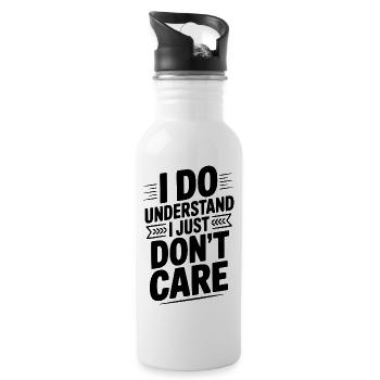 I Do Understand I Just Don't Care - Water bottle with straw - white - Right