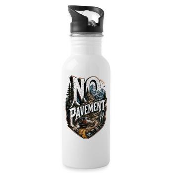 No Pavement Offroad 4x4 Off-Road Vehicle Adventure - Water bottle with straw - white - Right