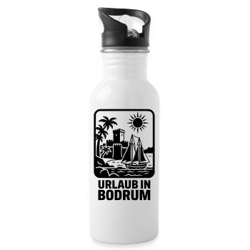 Bodrum Türkei Urlaub - Trinkflasche mit integriertem Trinkhalm - Weiß - Rechts