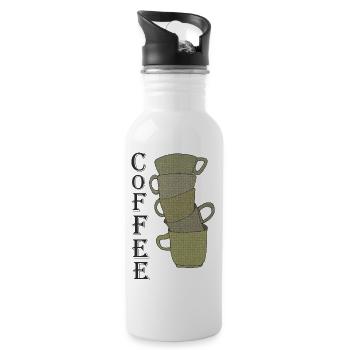 Stack à café au look rétro - Gourde avec paille intégrée - blanc - Droite