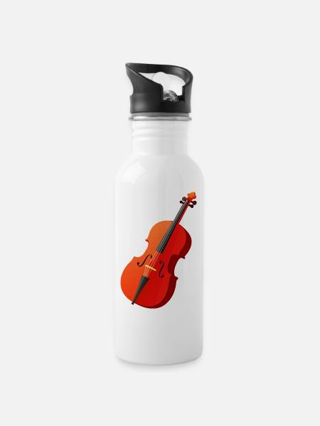 cello - Water bottle with straw - white