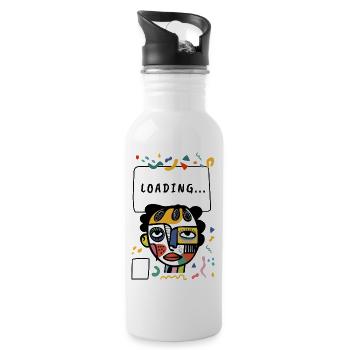 Loading Abstract Mood Illustration - Water bottle with straw - white - Right