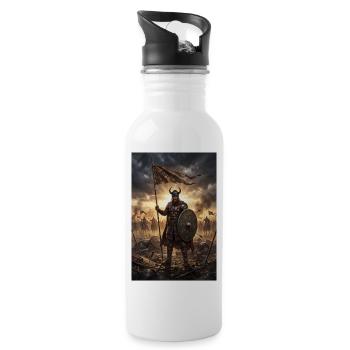 Viking Battleborn Warrior - Water bottle with straw - white - Right