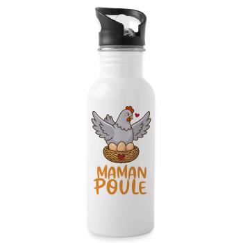Maman Poule Mignonne Cadeau Maman - Gourde avec paille intégrée - blanc - Droite