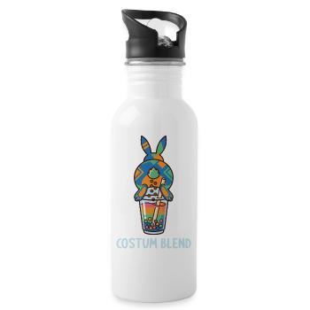Bubble Tea Boba Drôle de Lapin mignon - Gourde avec paille intégrée - blanc - Droite