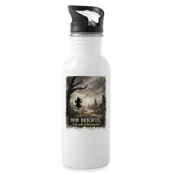 Mir reichts, ich geh schaukeln: - Trinkflasche mit integriertem Trinkhalm - Weiß - Rechts