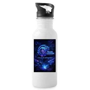 arcane_clockwork_poster_Neon_citate - Water bottle with straw - white - Right