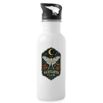 Nachtgarten Club - Trinkflasche mit integriertem Trinkhalm - Weiß - Rechts