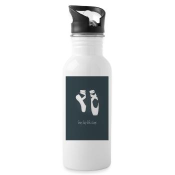 Ballet Poster – Every Step Tells a Story - Water bottle with straw - white - Right
