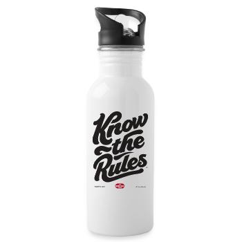 Know the Rules - Water bottle with straw - white - Right