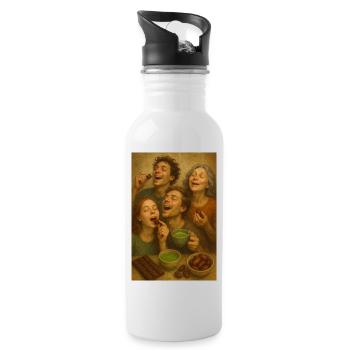Gourmet round: Family shares cocoa chocolate - Water bottle with straw - white - Right