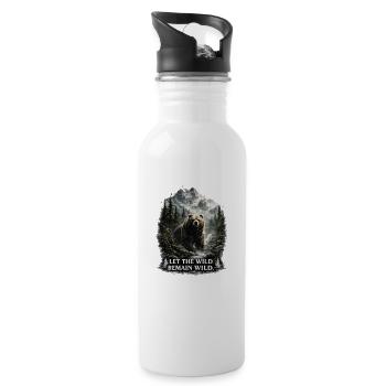 Grizzli – Nature sauvage et conservation de la nature - Gourde avec paille intégrée - blanc - Droite