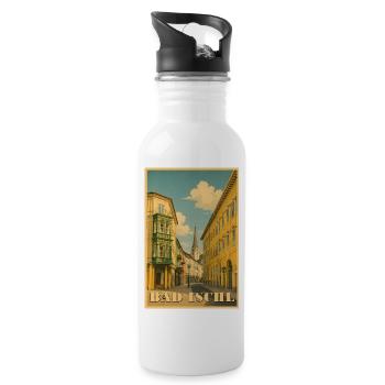 Bad Ischl Österreich - Trinkflasche mit integriertem Trinkhalm - Weiß - Rechts