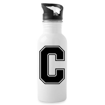 C_Buchstabe - Trinkflasche mit integriertem Trinkhalm - Weiß - Rechts