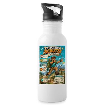 Sternzeichen Schütze - Ziel klar, Route spontan - Trinkflasche mit integriertem Trinkhalm - Weiß - Rechts