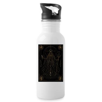 Mondhexe  - Trinkflasche mit integriertem Trinkhalm - Weiß - Rechts