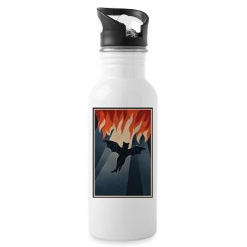 Hellcat - Kathe aus der Hölle - Trinkflasche mit integriertem Trinkhalm - Weiß - Rechts