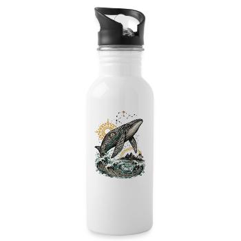 Mana-Wal – Geist des Pazifiks - Trinkflasche mit integriertem Trinkhalm - Weiß - Rechts