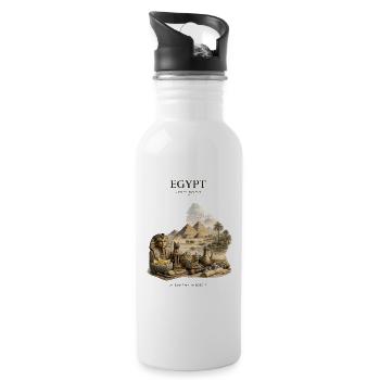 Egypt Desert Legacy Artwork - Trinkflasche mit integriertem Trinkhalm - Weiß - Rechts