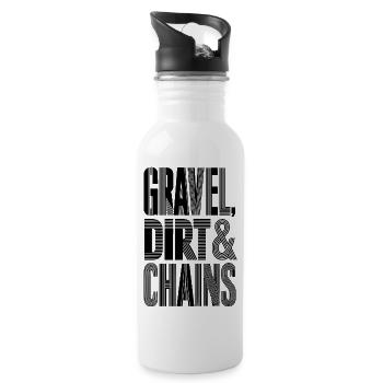 Gravel Dirt Chains - Trinkflasche mit integriertem Trinkhalm - Weiß - Rechts