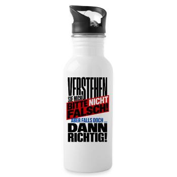 Missverständnis - Trinkflasche mit integriertem Trinkhalm - Weiß - Rechts