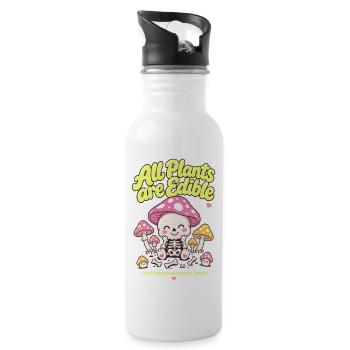 All Plants Are Edible Organic Gardening - Water bottle with straw - white - Right