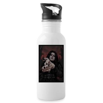 Gothic Pose: Seductive Darkness - Water bottle with straw - white - Right