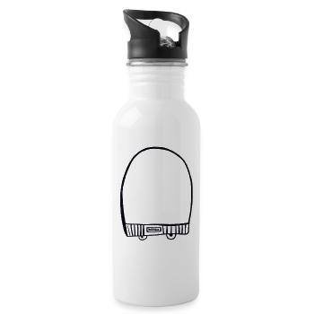 Black cap - Water bottle with straw - white - Right