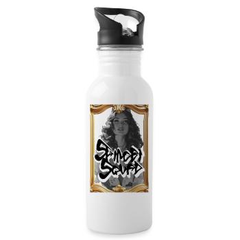 Graffiti Noir Porträtrahmen - Trinkflasche mit integriertem Trinkhalm - Weiß - Rechts