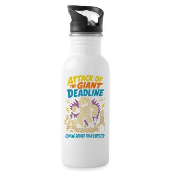 Attack of the gigantic deadline - Water bottle with straw - white - Right