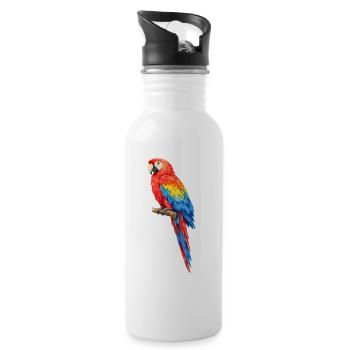 Vibrant parrot coloring - Water bottle with straw - white - Right