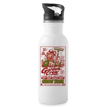 Urban Gardening Garden Crew Grow Your Own - Water bottle with straw - white - Right