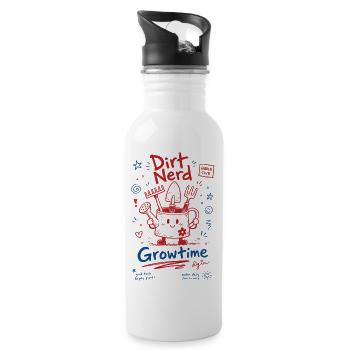 Urban Gardening Dirt Nerd Growtime - Water bottle with straw - white - Right
