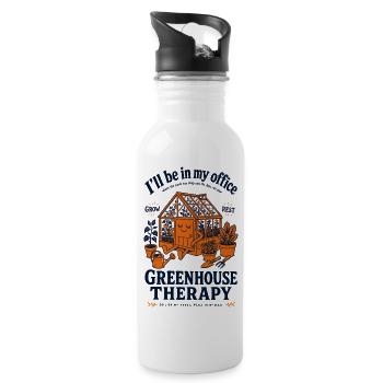 Greenhouse Therapy Organic Gardening - Water bottle with straw - white - Right