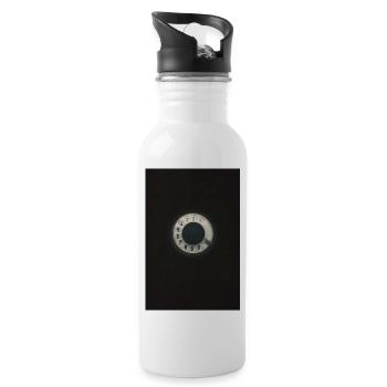 Rotary Phone – Vintage Telephone Poster - Water bottle with straw - white - Right