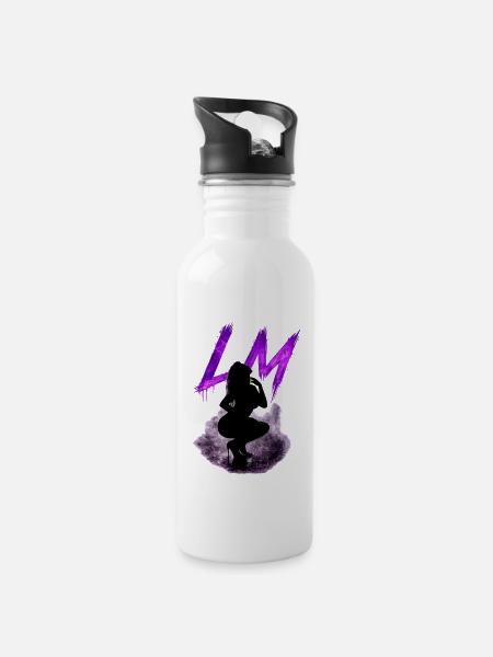 Verführerisches Silhouette - Trinkflasche mit integriertem Trinkhalm - Weiß