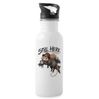 Still Here Opossum - Water bottle with straw - white - Right