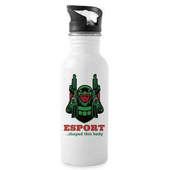 Esport Warrior Logo Print - Water bottle with straw - white - Right