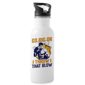 Go Big Or Throw Gloves Boxing Gloves - Water bottle with straw - white - Right