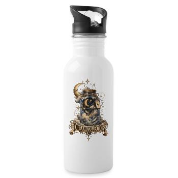Capture all your dreams and make them come true - Water bottle with straw - white - Right