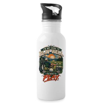 I'm here to play - Water bottle with straw - white - Right