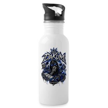 DAKUM Streetwear Skull Motif - Water bottle with straw - white - Right