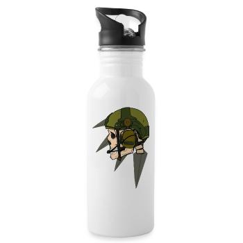 Conception du casque de soldat en forme de crâne avec casque - Gourde avec paille intégrée - blanc - Droite