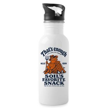 Urban Gardening That's Enough Soil - Water bottle with straw - white - Right